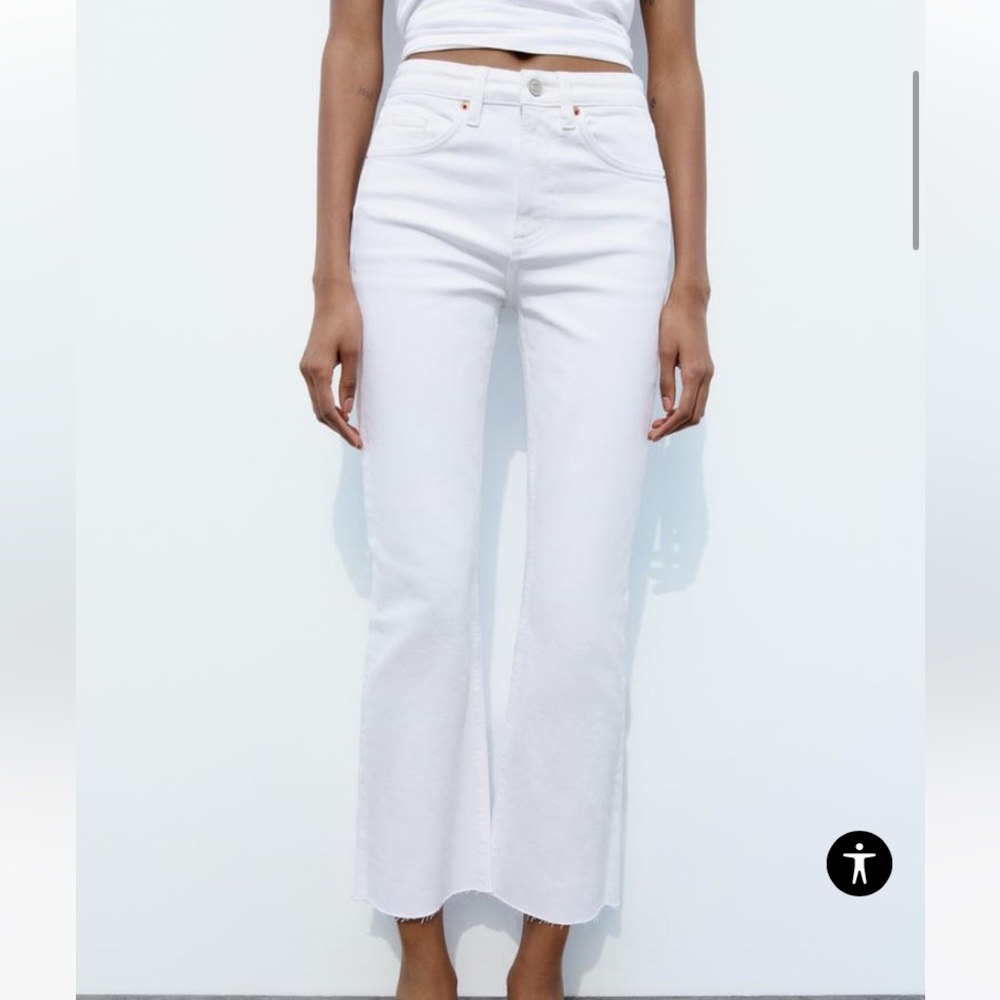 Zara Women’s high rise white jeans